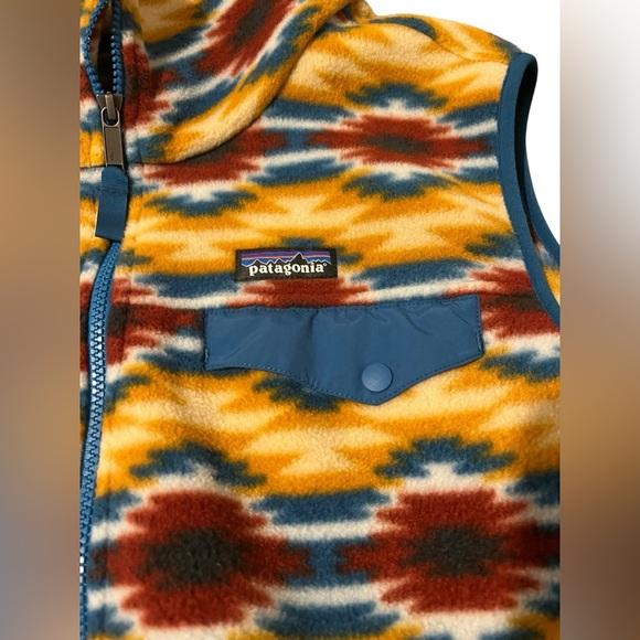 PATAGONIA Synchilla Snap T Fleece Vest Aztec Pattern Women’s Sz XL - Picture 3 of 8